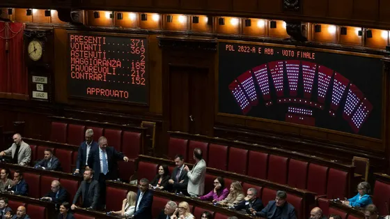 Il tabellone della Camera in modalità voto segreto per l'approvazione della legge elettorale