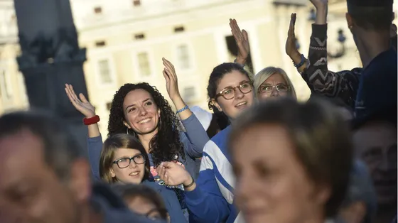 Città del Vaticano, 3 ottobre 2015. Veglia di preghiera delle Famiglie per il Sinodo, con Papa Francesco / SICILIANI