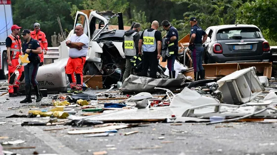 Il grave incidente stradale avvenuto lungo la superstrada Terni-Rieti in località Colli sul Velino, in territorio laziale al confine con l'Umbria