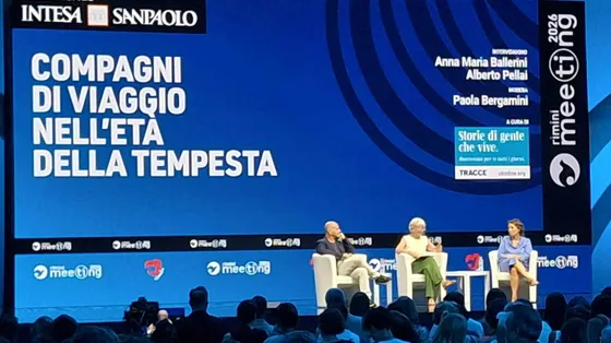Un momento dell'incontro con Alberto Pellai e Anna Maria Ballerini al Meeting