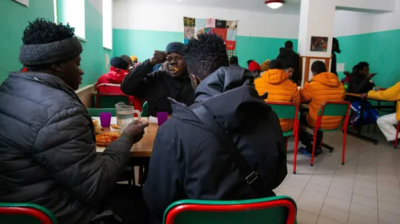 La sala mensa del Rifugio Massi