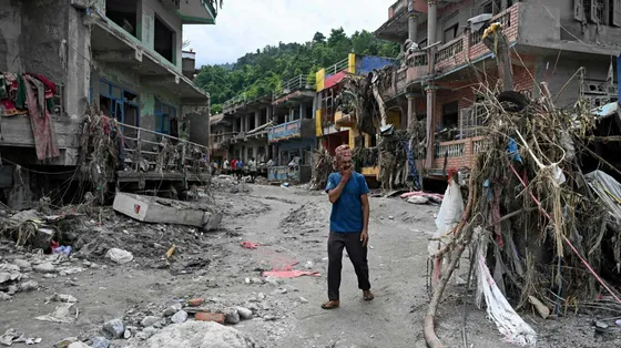 La devastazione provocata dall'alluvione a Devighat, nel distretto di Nuwakot, in Nepal