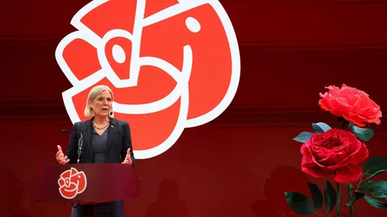 La leader dell'opposizione Magdalena Andersson, che guida i socialdemocratici in Svezia/ REUTERS