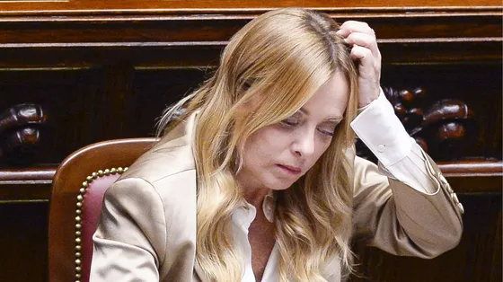 Giorgia Meloni ieri alla Camera/ FOTOGRAMMA