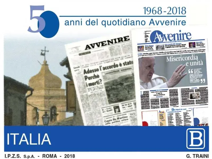 Ecco il francobollo che celebra i 50 anni di Avvenire
