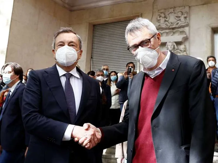 Draghi alla Cgil, incontro con Landini