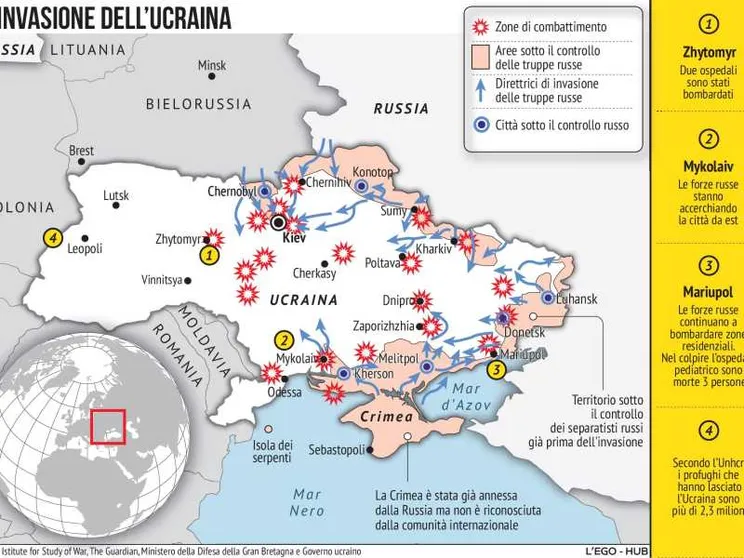 Due settimane di guerra in Ucraina: a che punto siamo, gli scenari
