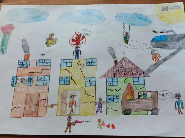 Ecco come i bambini italiani e ucraini disegnano la guerra