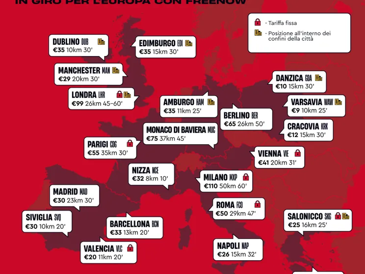 Taxi dall'aeroporto al centro, ecco quanto costa in Europa