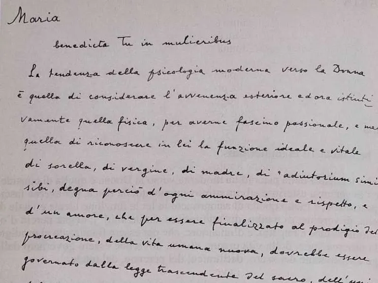 Un inedito di Paolo VI sulle donne e Maria: il testo autografo