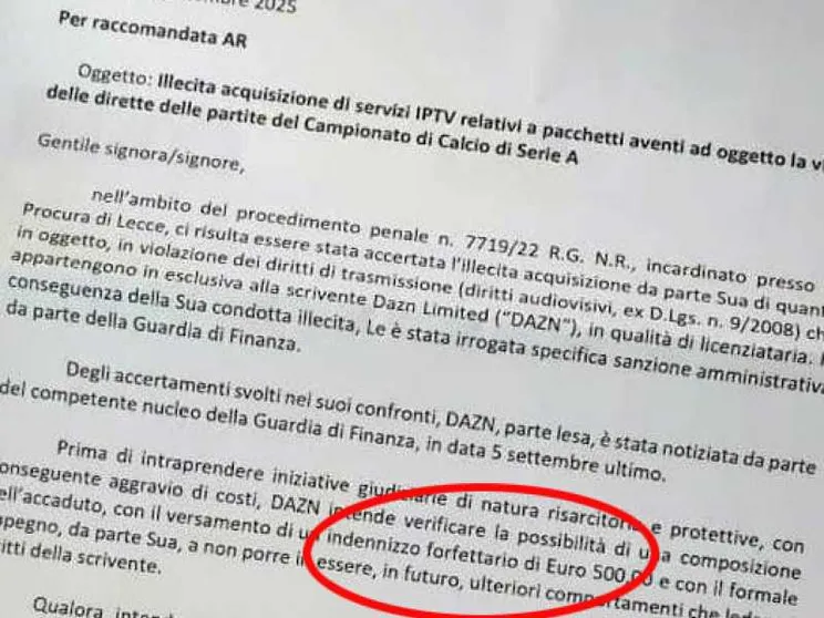 Le lettere di Dazn mettono in fuorigioco la pirateria del calcio