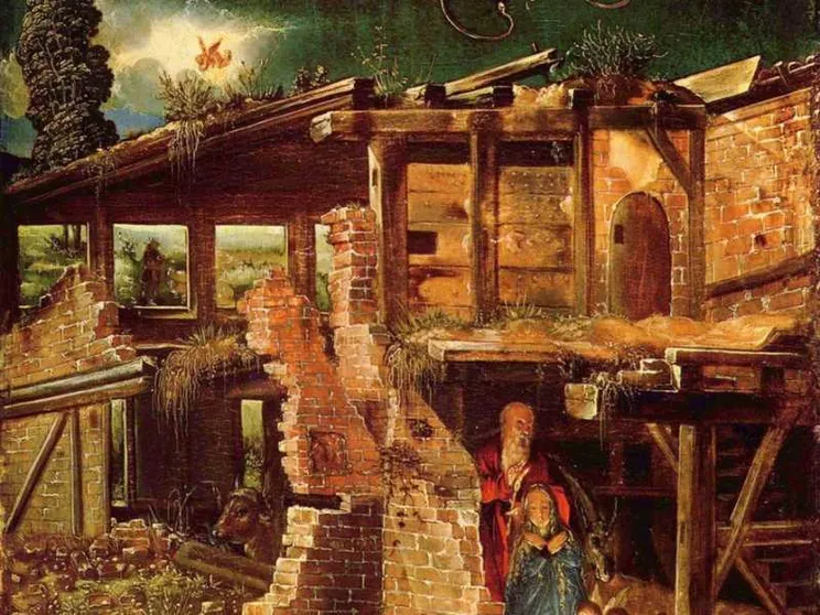 Luna e stelle “dentro” la Natività: anche il creato adora