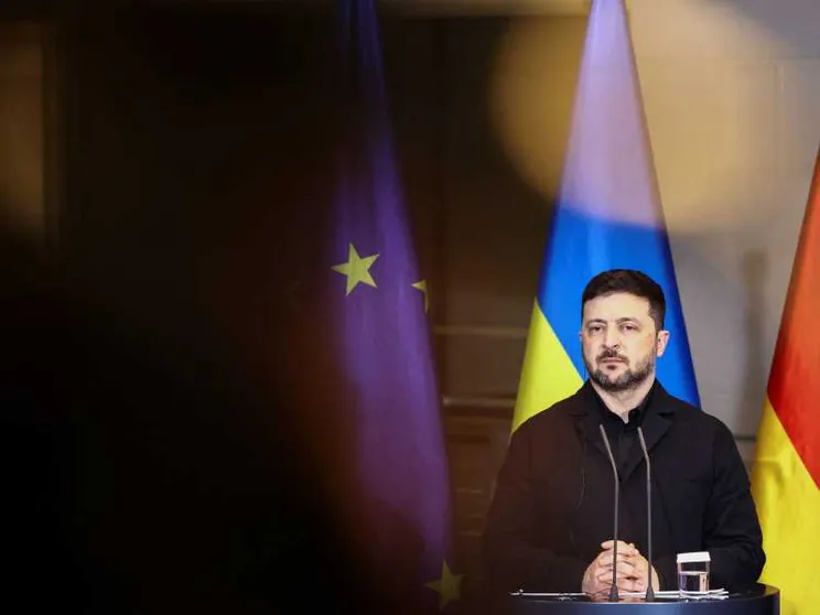 Il presidente ucraino Volodymyr Zelensky a Berlino per i colloqui con la delegazione Usa