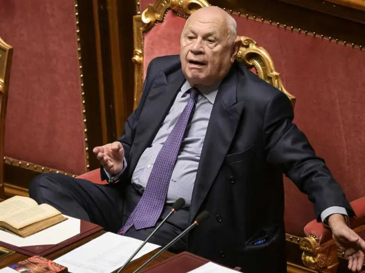 Il ministro della Giustizia, Carlo Nordio, durante la discussione in Senato del ddl sulla separazione delle carriere dei magistrati, Roma, 29 ottobre 2025 / ANSA