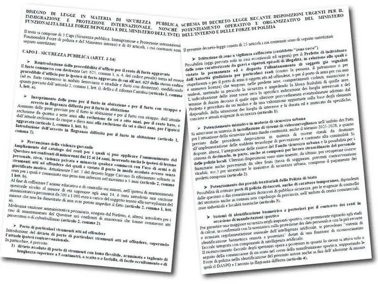 Le prime pagine dei nuovi testi sulla sicurezza