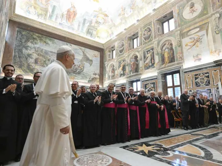 Un momento dell'udienza con l'ordinariato militare in occasione del centenario