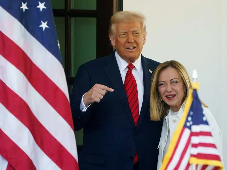Trump e Meloni alla Casa Bianca nell'aprile del 2025
