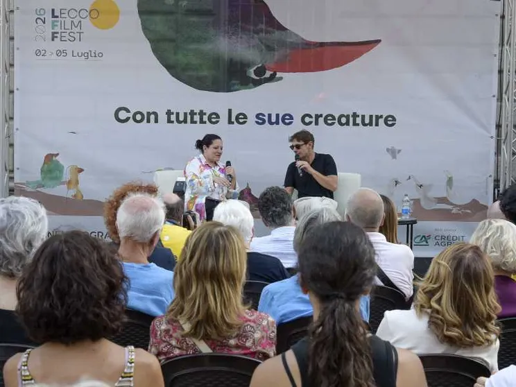 La giornalista Marta Cagnola e l’attore e regista Giorgio Pasotti al Lecco Film Fest / Stefano Micozzi