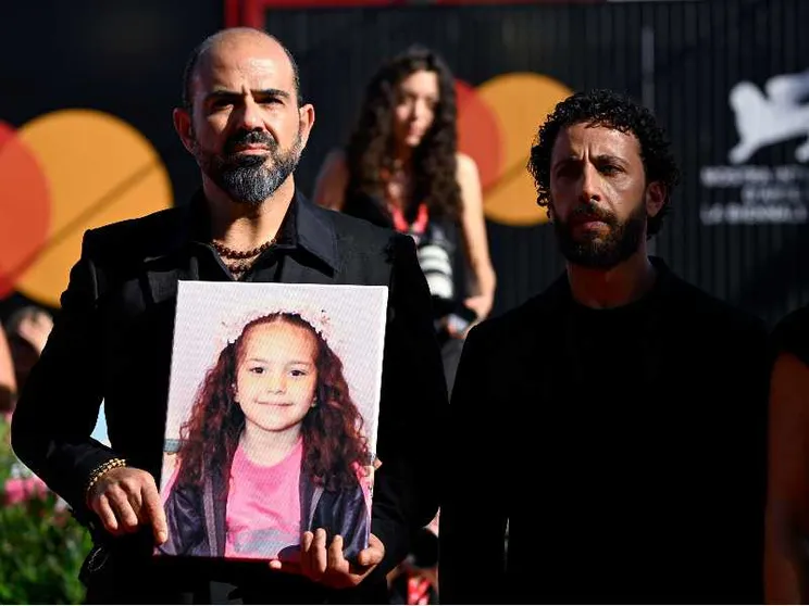 La foto di Hind mostrata alla presentazione del film “La voce di Hind Rajab” alla Mostra di Venezia 2025/ ANSA