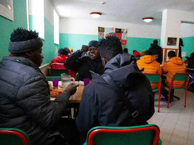 La sala mensa del Rifugio Massi