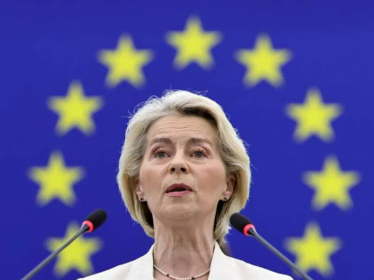 Ursula von der Leyen durante il discorso sullo Stato dell'Unione