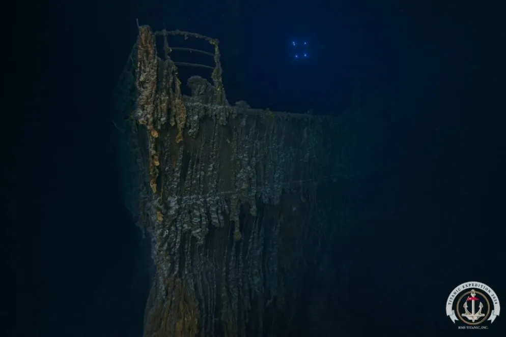 La prua del Titanic come appare oggi