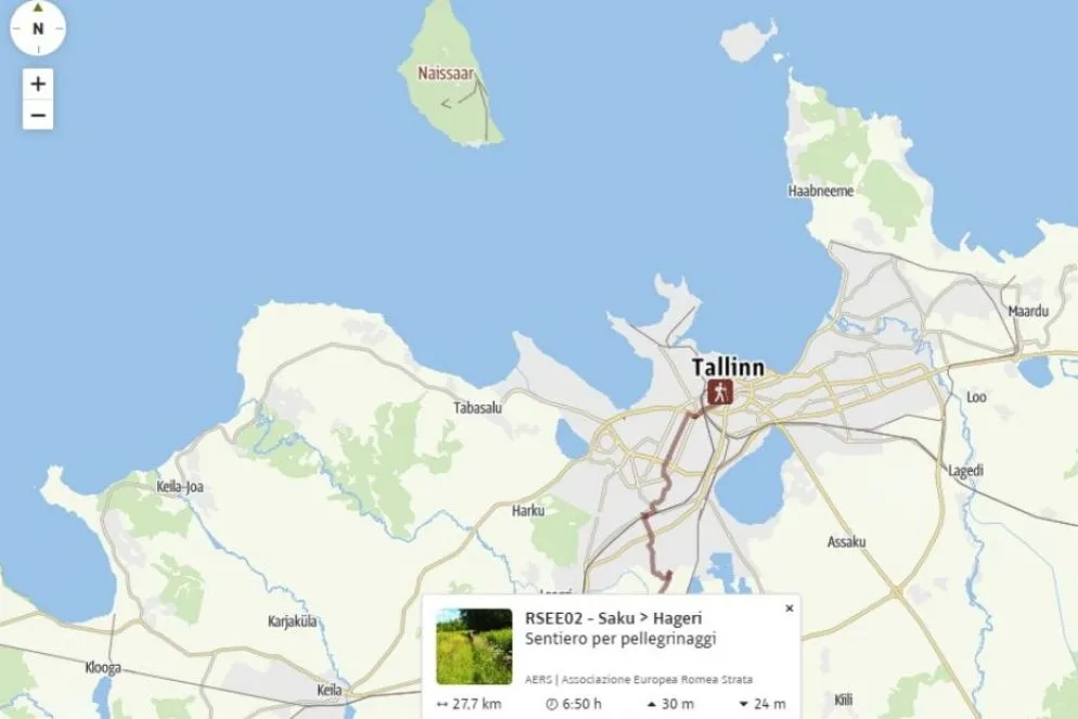 Romea Strata, la mappa della prima tappa da Tallinn a Saku