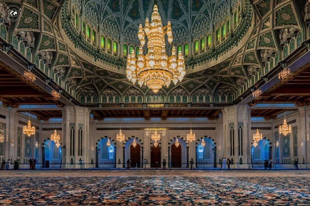 La Grande Moschea del sultano Qaboos a Muscat, in Oman