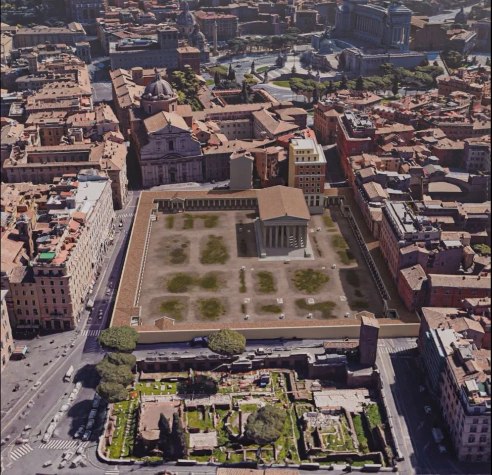 Ricostruzione dell'area della Porticus Minucia