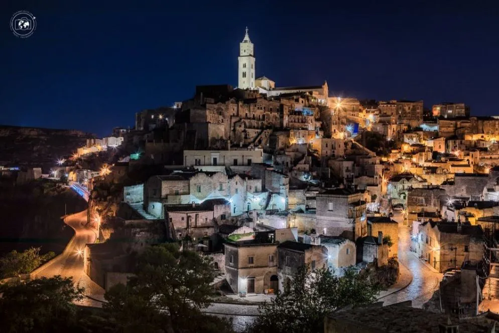 Matera, il Sasso Barisano di notte