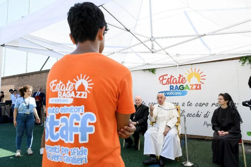 Un momento dell'incontro del Papa con i ragazzi dell'Estate ragazzi in Vaticano