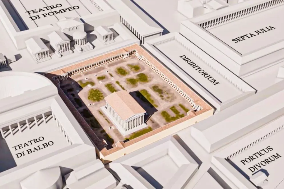 Ricostruzione dell'area della Porticus Minucia