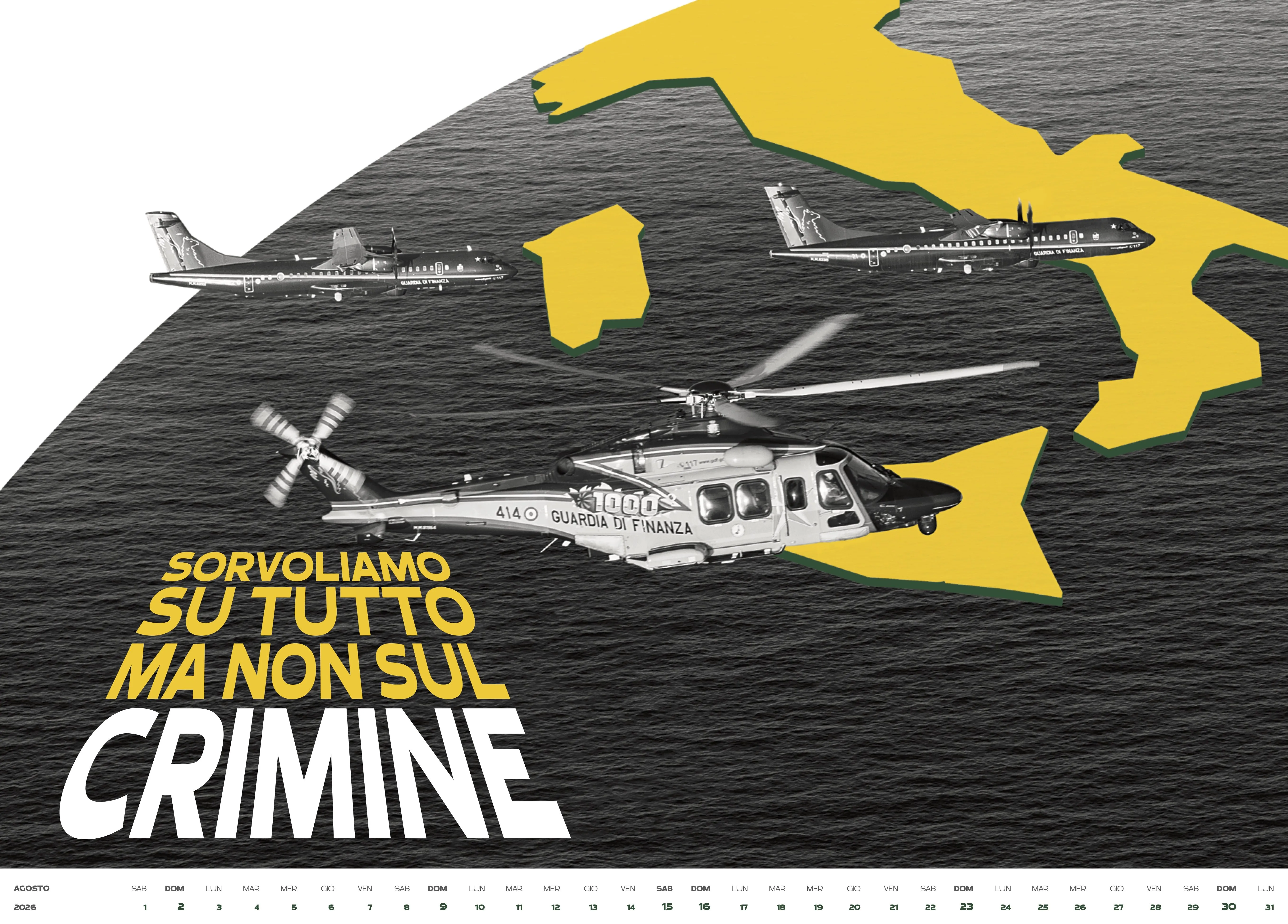 Il mese di agosto del calendario 2026 della Guardia di Finanza.
