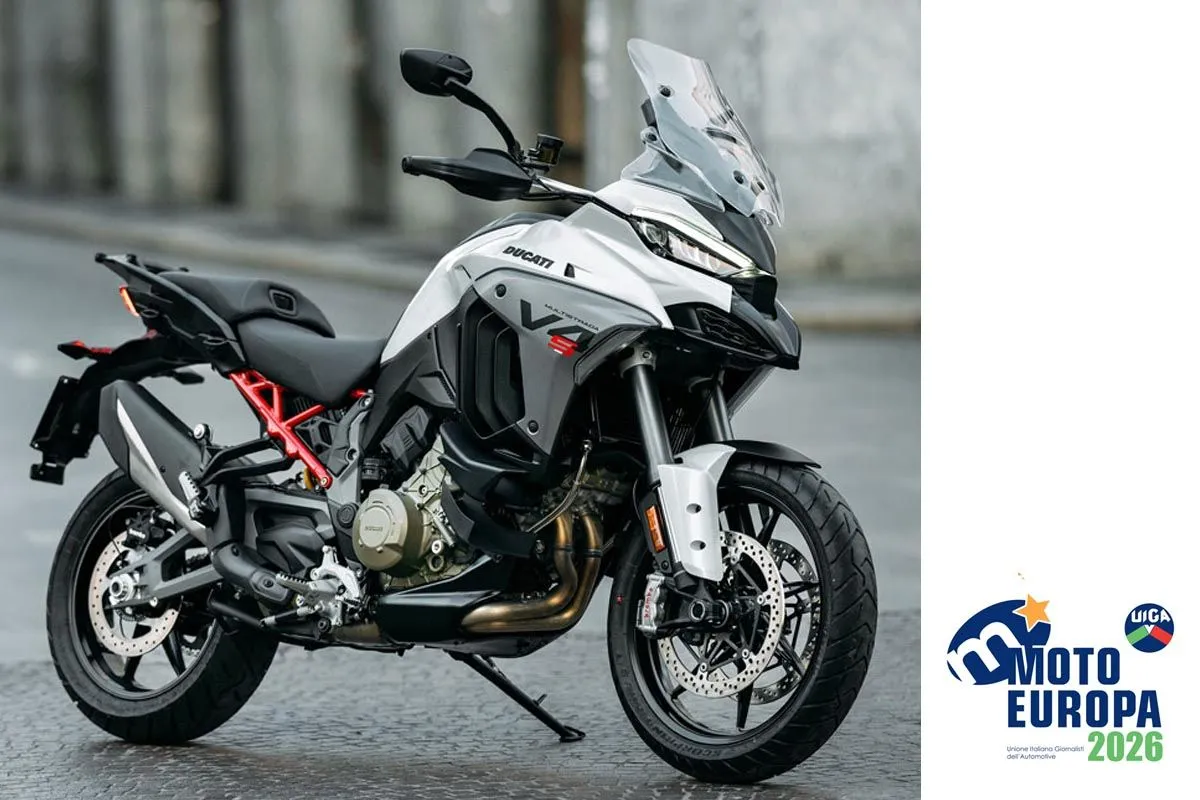 Un'immagine della Ducati Multistrada V4, finalista del Premio Moto Europa