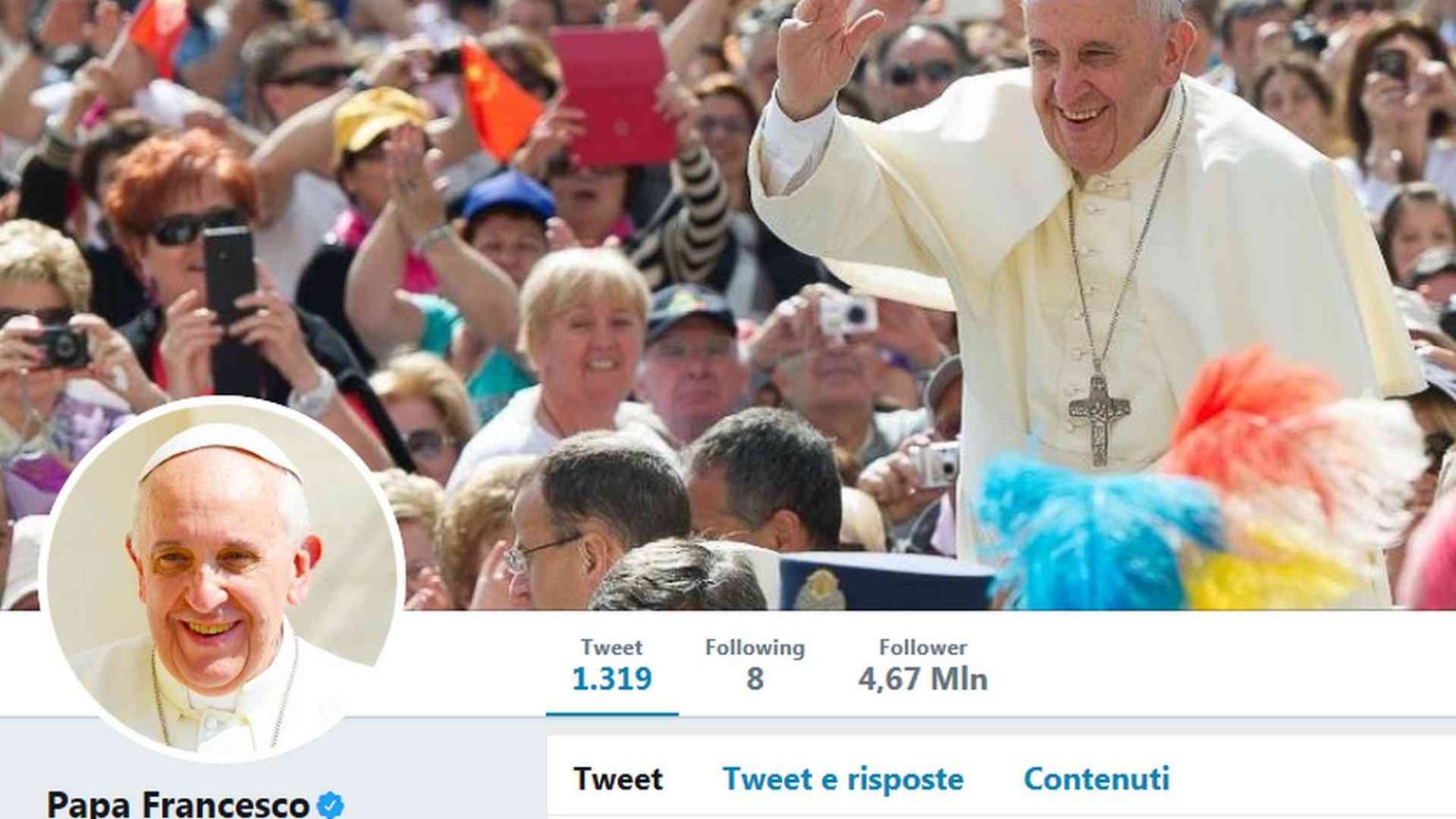 I tweet di @Pontifex superano i 40 milioni di follower
