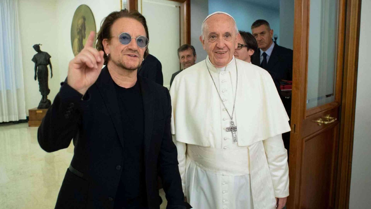 Bono Vox (U2) da papa Francesco, sostegno a Scholas Occurrentes