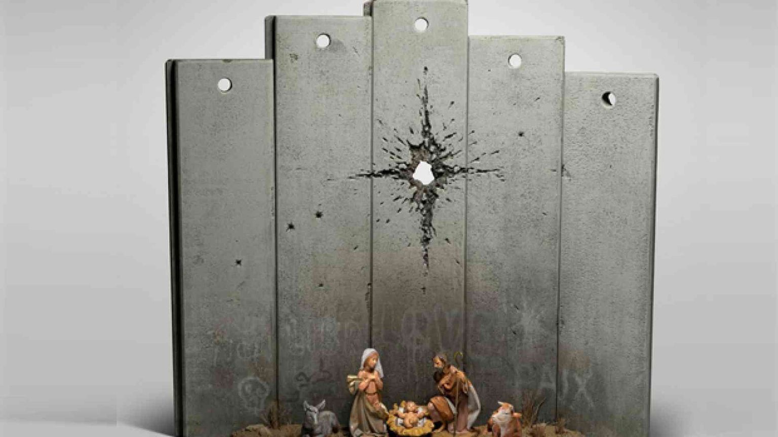Il presepe di Banksy a Betlemme che fa riflettere