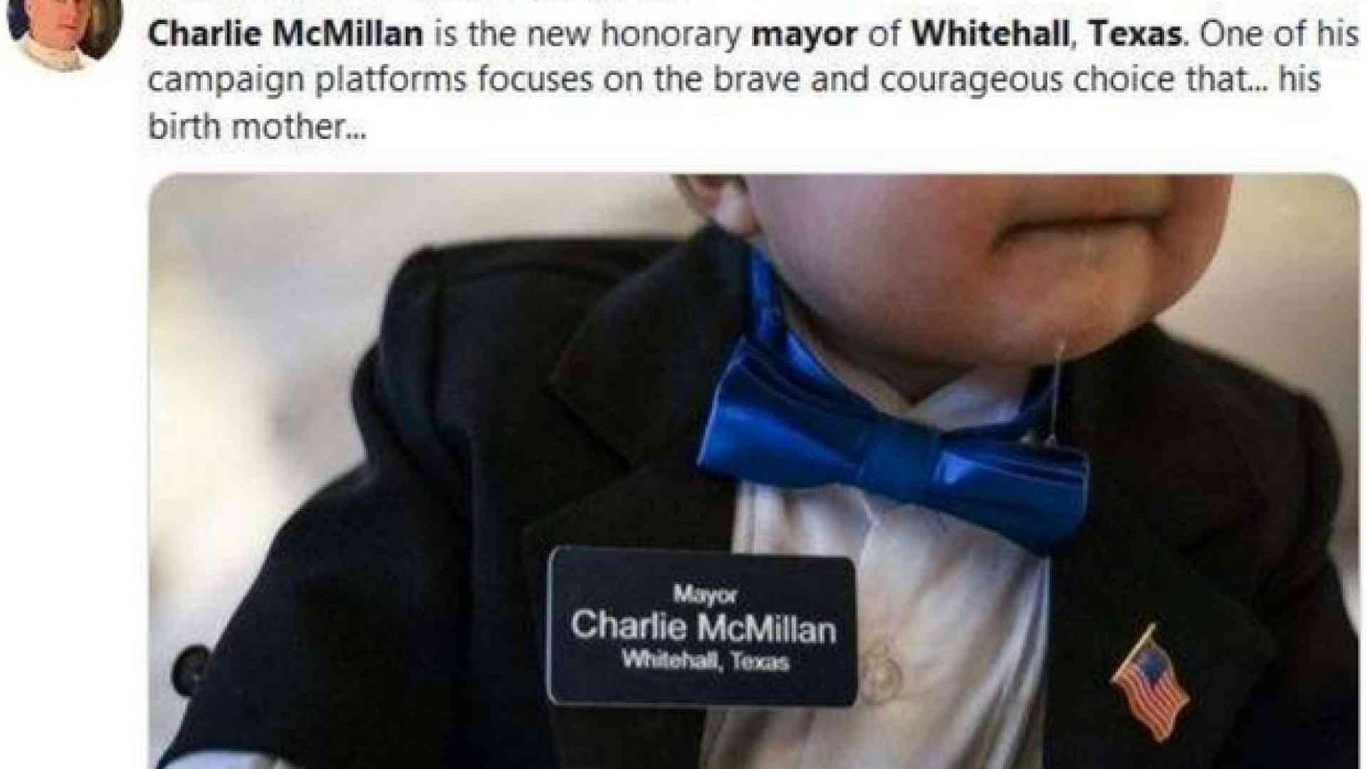 A sette mesi eletto sindaco onorario un bambino scampato all'aborto