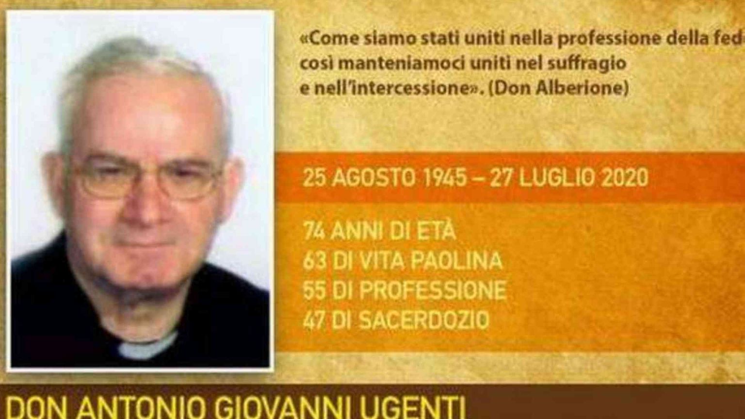 Addio a don Antonio Ugenti, fu chiamato dal cardinale Tomko a rilanciare «Fides»