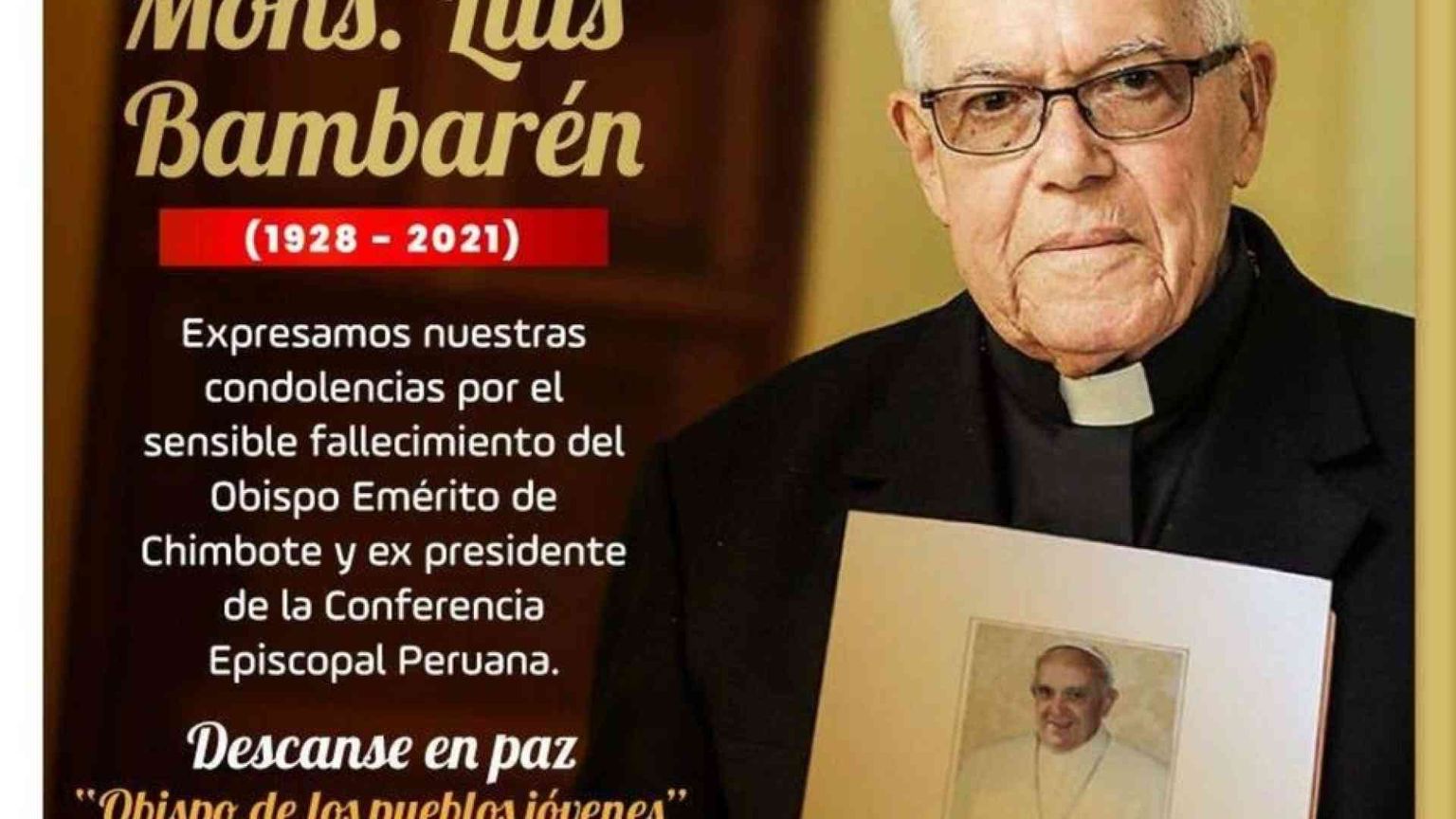 Il Covid ha ucciso Luis Bambarén, il vescovo del popolo delle baraccopoli
