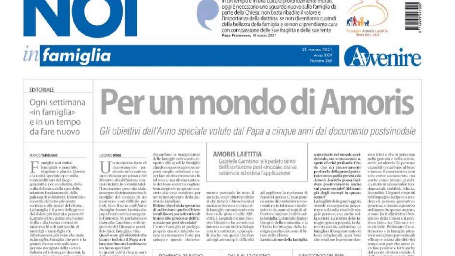 Noi in famiglia, da questa domenica il nuovo settimanale