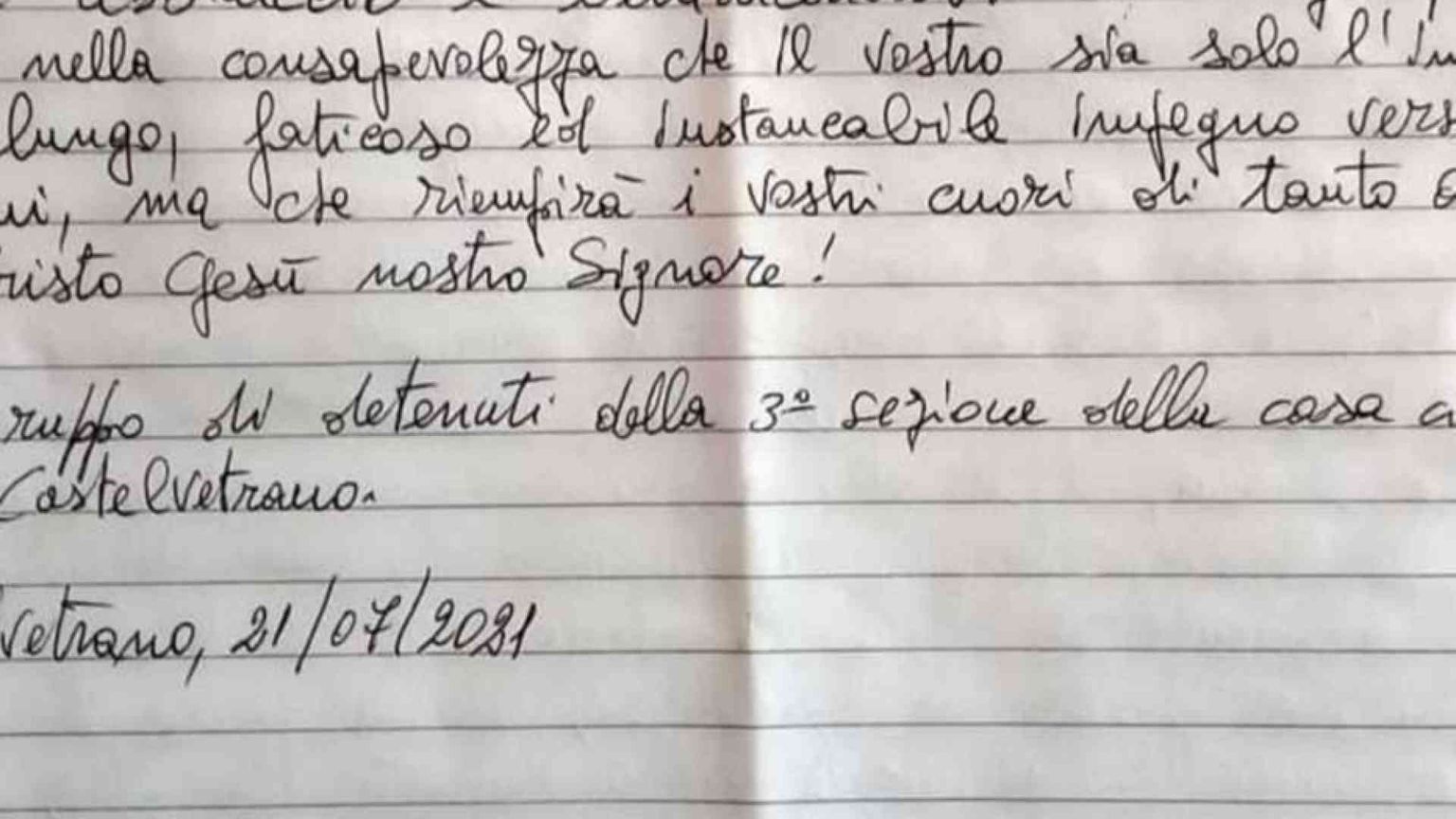 I detenuti scrivono ai giovani volontari: c'è bisogno di buoni esempi