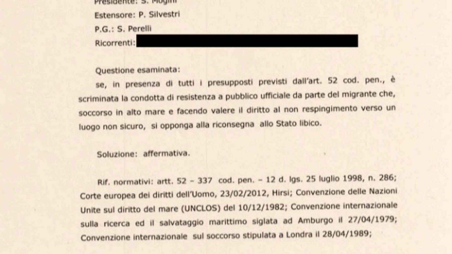Cassazione: assolti profughi “ribelli”. Condannati i respingimenti in Libia
