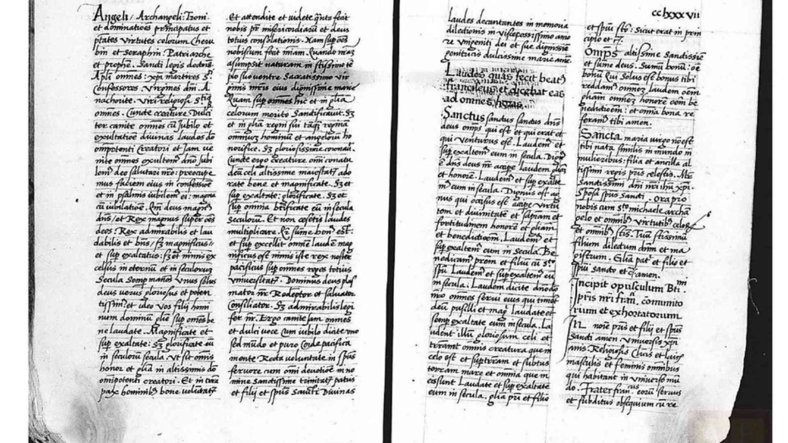 «Voi, figli degli uomini... »: scoperta preghiera attribuita a san Francesco