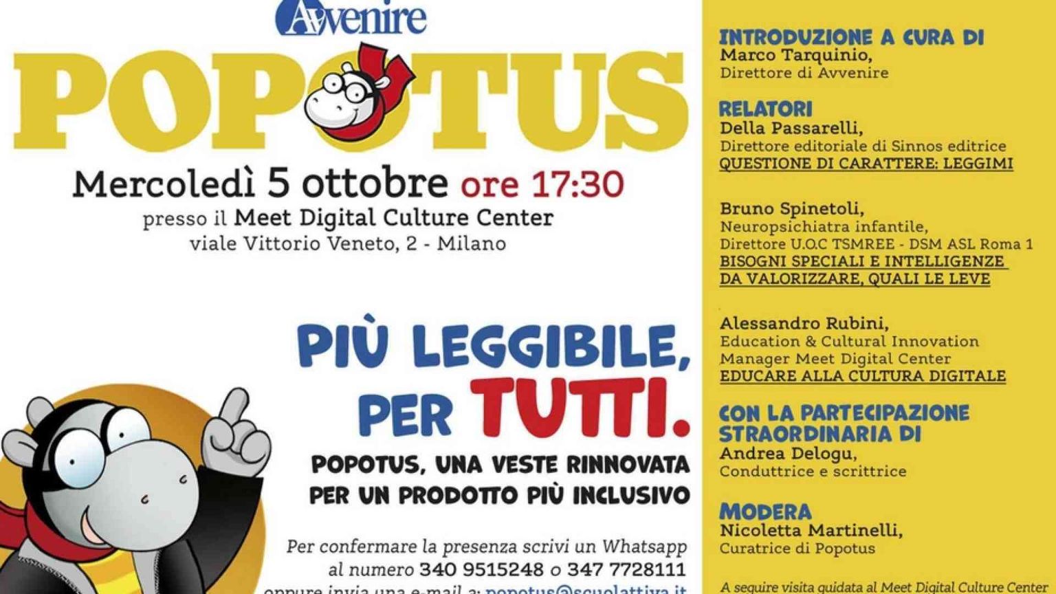 Popotus, la nuova veste ad alta leggibilità. L'invito alla presentazione