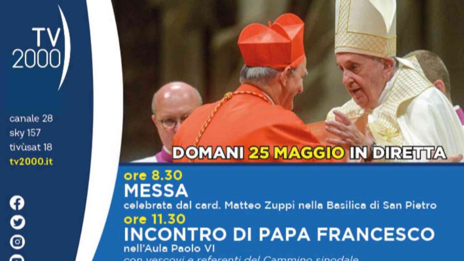 Cei, come seguire la Messa celebrata da Zuppi e l’incontro con papa Francesco