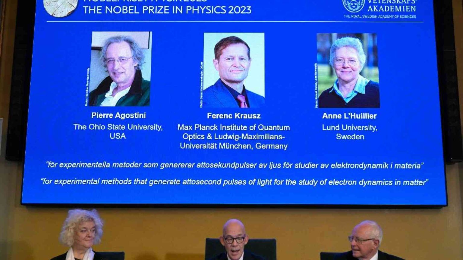 Nobel fisica 2023 per lo studio della materia attraverso gli attosecondi