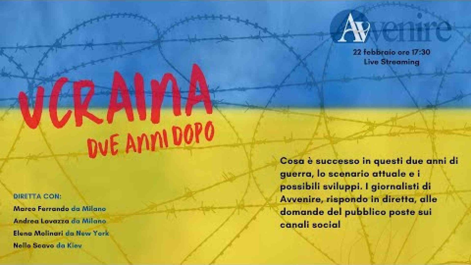 Due anni di guerra in Ucraina, un podcast e il video della diretta web