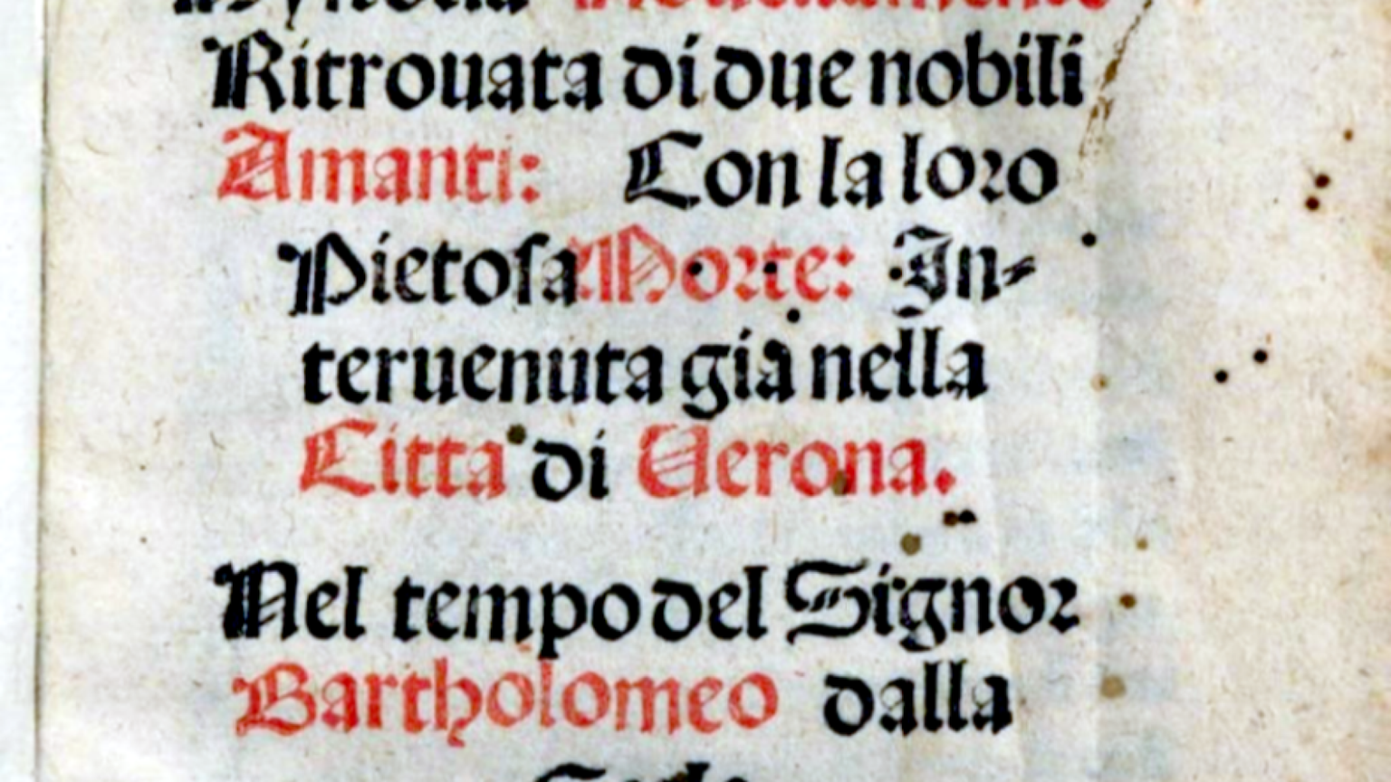 I cinque secoli di Romeo e Giulietta: Luigi Da Porto prima di Shakespeare