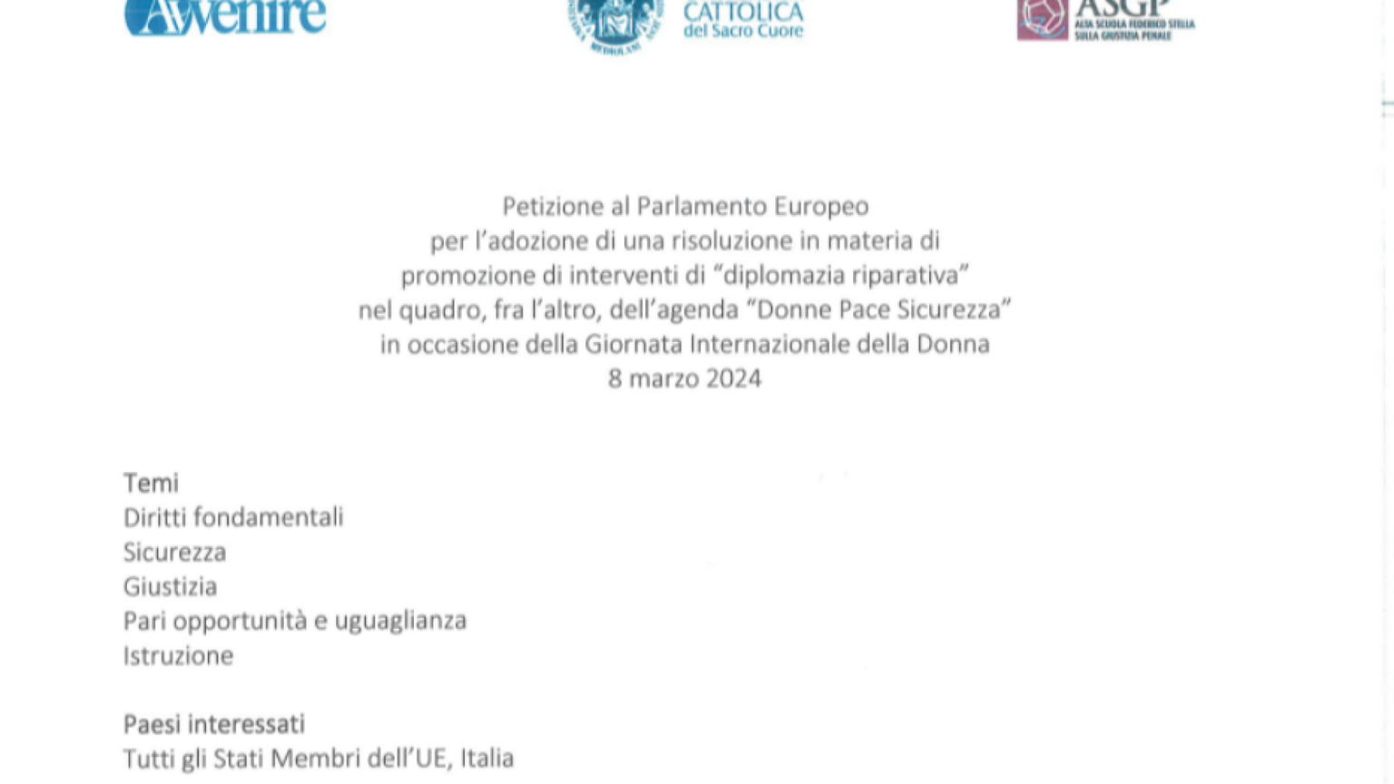 La petizione di Avvenire al Parlamento Ue: come aderire